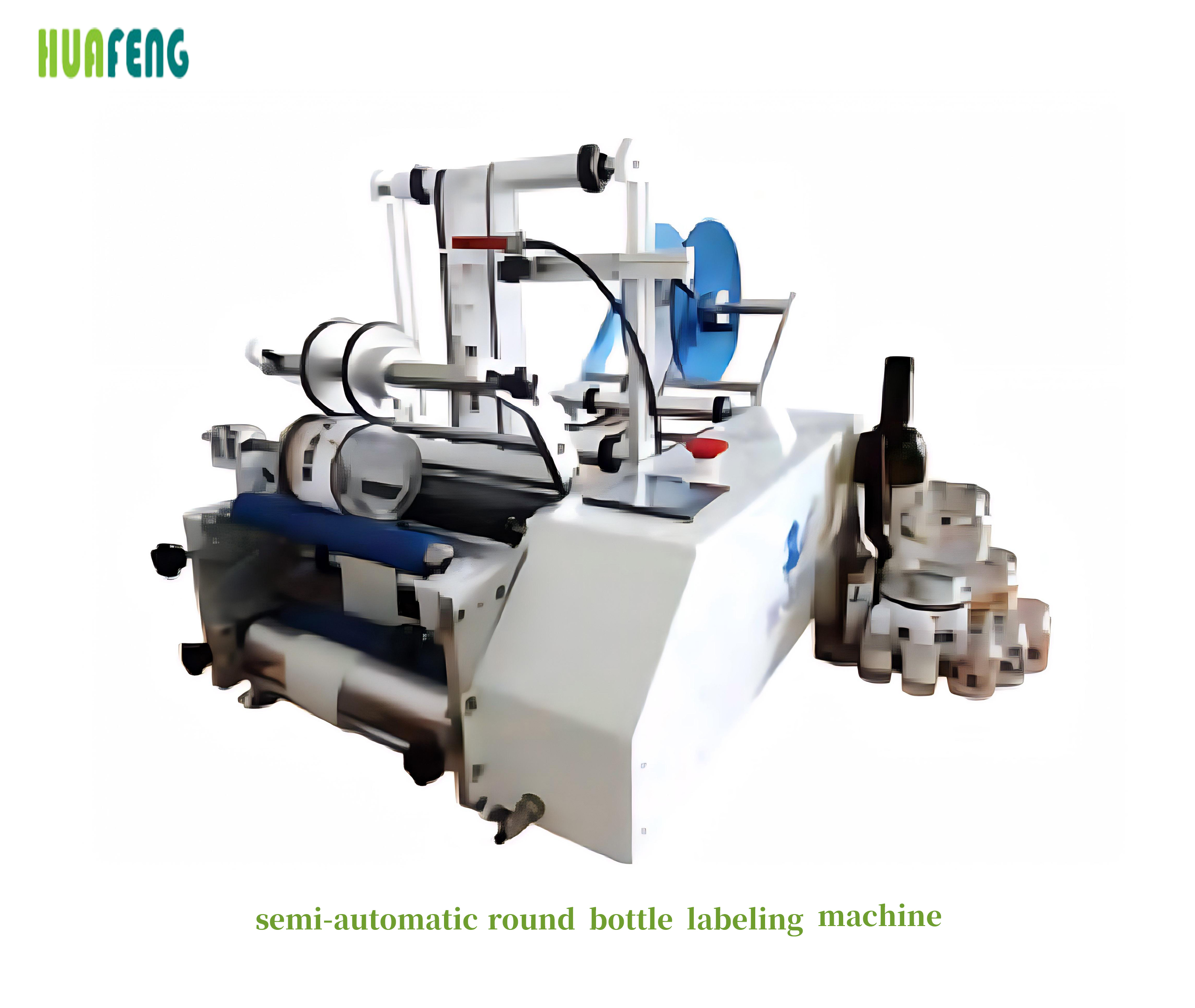 semi-automatic round bottle labeling machine